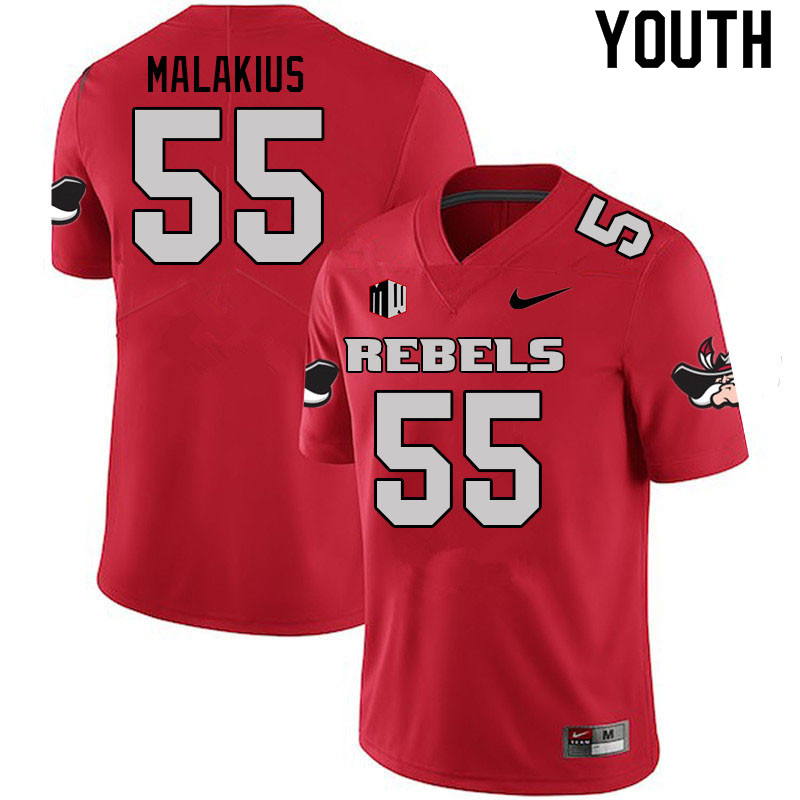 Youth #55 Tavis Malakius UNLV Rebels College Football Jerseys Sale-Scarlet